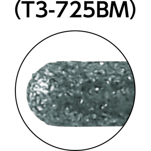 CBNインターナルバー円筒先丸 Φ2.5X刃長12X軸3mm【T3-725BM】