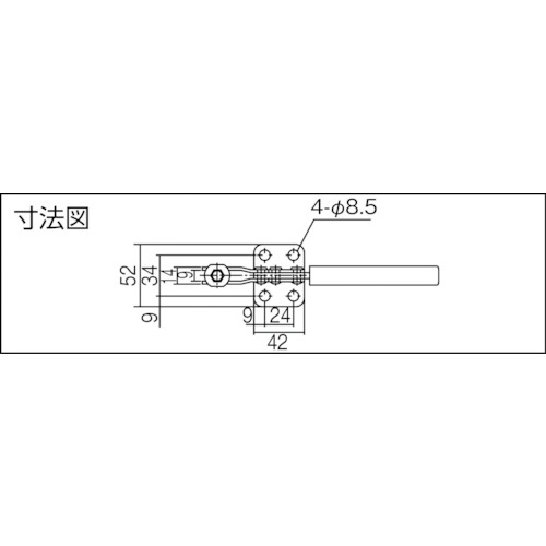 下方押え型トグルクランプ 水平ハンドル(31202)【ISK-38SS0】
