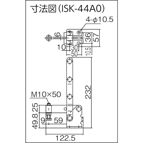 下方押え型トグルクランプ 垂直ハンドル(31328)【ISK-44A0】