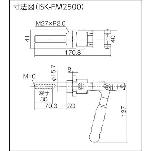 押し引き兼用型トグルクランプ ステンレスタイプ(31553)【ISK-FM1500-2S】