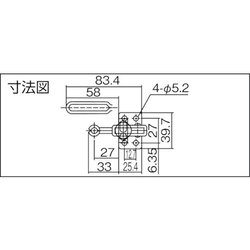 下方押え型トグルクランプ 垂直ハンドル(31303)【ISK-HV2530-UL】