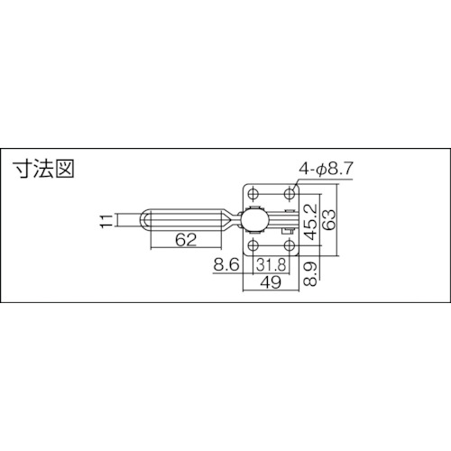 下方押え型トグルクランプ 垂直ハンドル(31308)【ISK-HV6500】