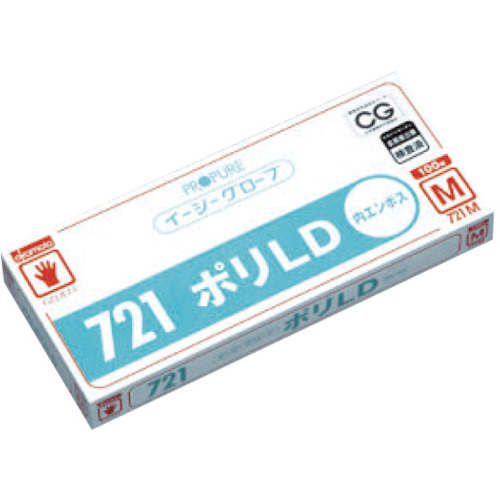 イージーグローブ721ポリLD内エンボス L 100枚入【721L】