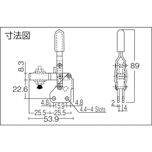 ハンドル立型トグルクランプ No.HV151B【KC-HV151B】