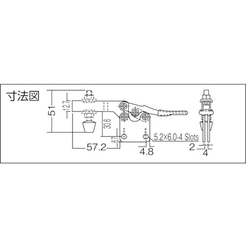 ハンドル横型トグルクランプ No.HH351B【KC-HH351B】