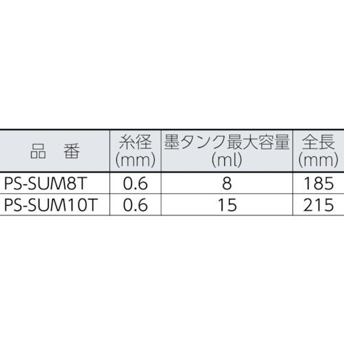 パーフェクト墨つぼ10鶴首/青【PS-SUM10T-B】