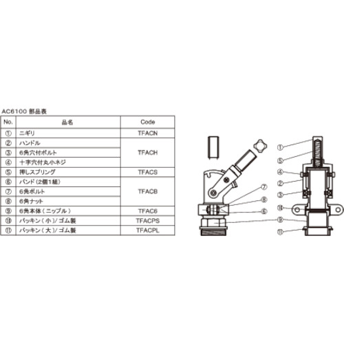 急速オイルコック部品 バンド【TFACB】