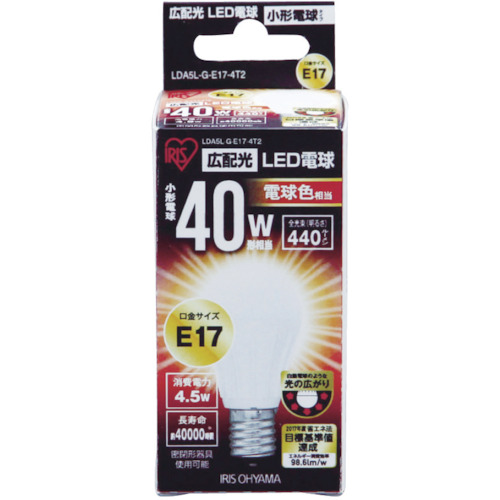 LED電球 E17 広配光40W 電球色【LDA5L-G-E17-4T2】