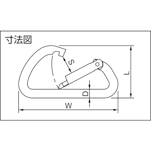 カラビナ 鉄変D型環なし【KB10】