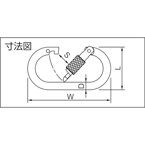 カラビナ 鉄KA102ダブルストッパー【KA102W】