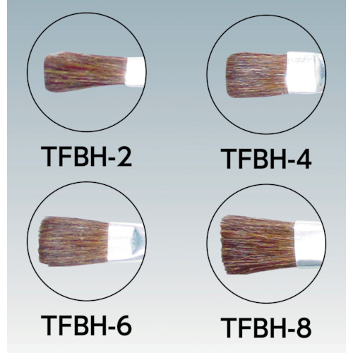 塗装用平筆 5本組 天然馬毛 6号 金具幅8mm 毛丈13mm 全【TFBH-6】