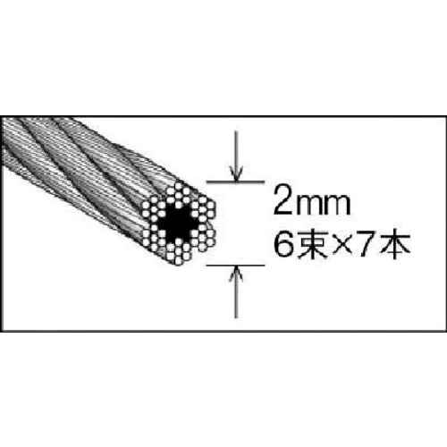 メッキ付ワイヤロープ Φ2mmX10m【CWM-2S10】