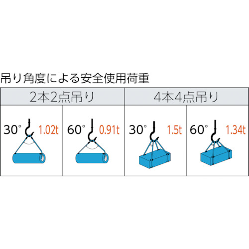 ワイヤーロープスリング Aタイプ アルミロック 8mmX2.5m【TWAL-8S2.5】