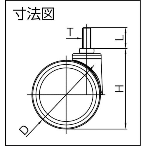 デザイン双輪キャスター「Kelly」 ネジ 自在 75mm【KELLY-T-75】