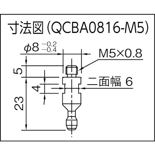 クランプピン(ボールインキャッチャー用)【QCBA0816-M5】