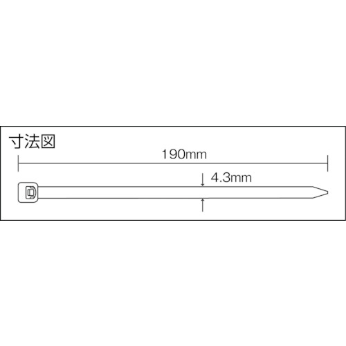 結束タイ ケーブルタイ30入 4.3mm×190mm ブラック【KO-25】