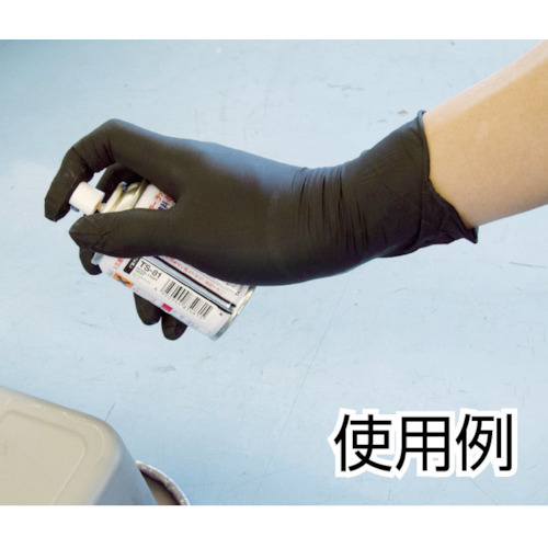 使い捨てニトリル手袋TGスタンダード 0.08粉無黒S 100枚 TGNN08BKS