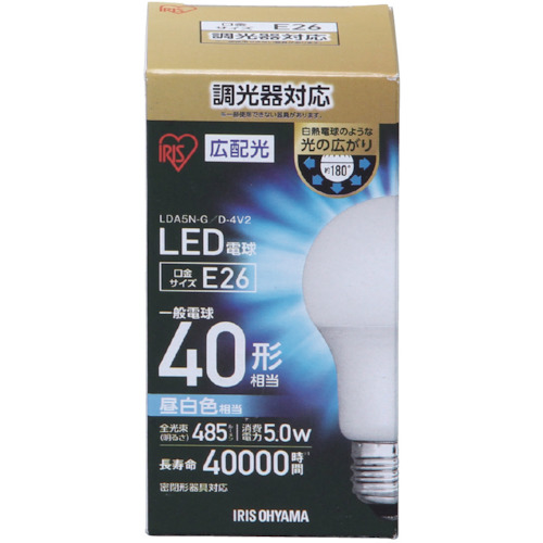 LED電球広配光 調光 昼白色40形相当(485lm)【LDA5N-G-E26/D-4V2】