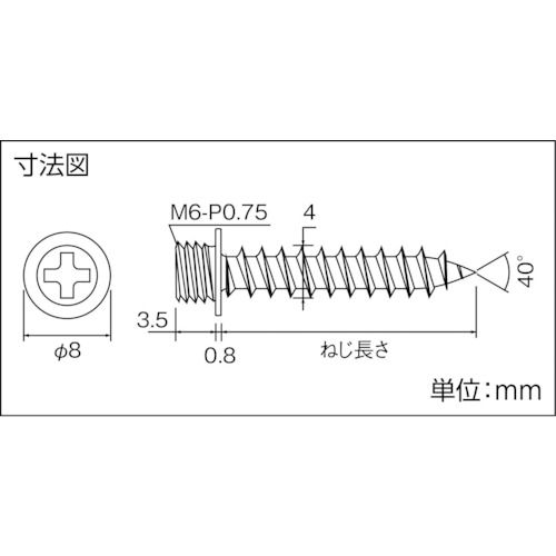 ポイントビス4×25 ステンコート 50個入【PV-AA841】