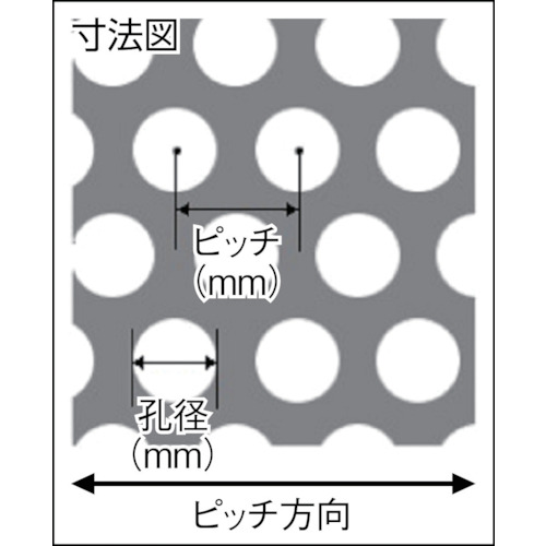 ステンレスパンチングメタル 1.5TXD10XP15 1000X【PM-SUS-T1.5D10P15-1000X1000】