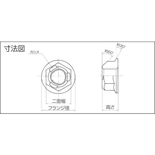 三価クロメート スリーロックナットFL付小形M10-1.25φ1【TLNF-10219】