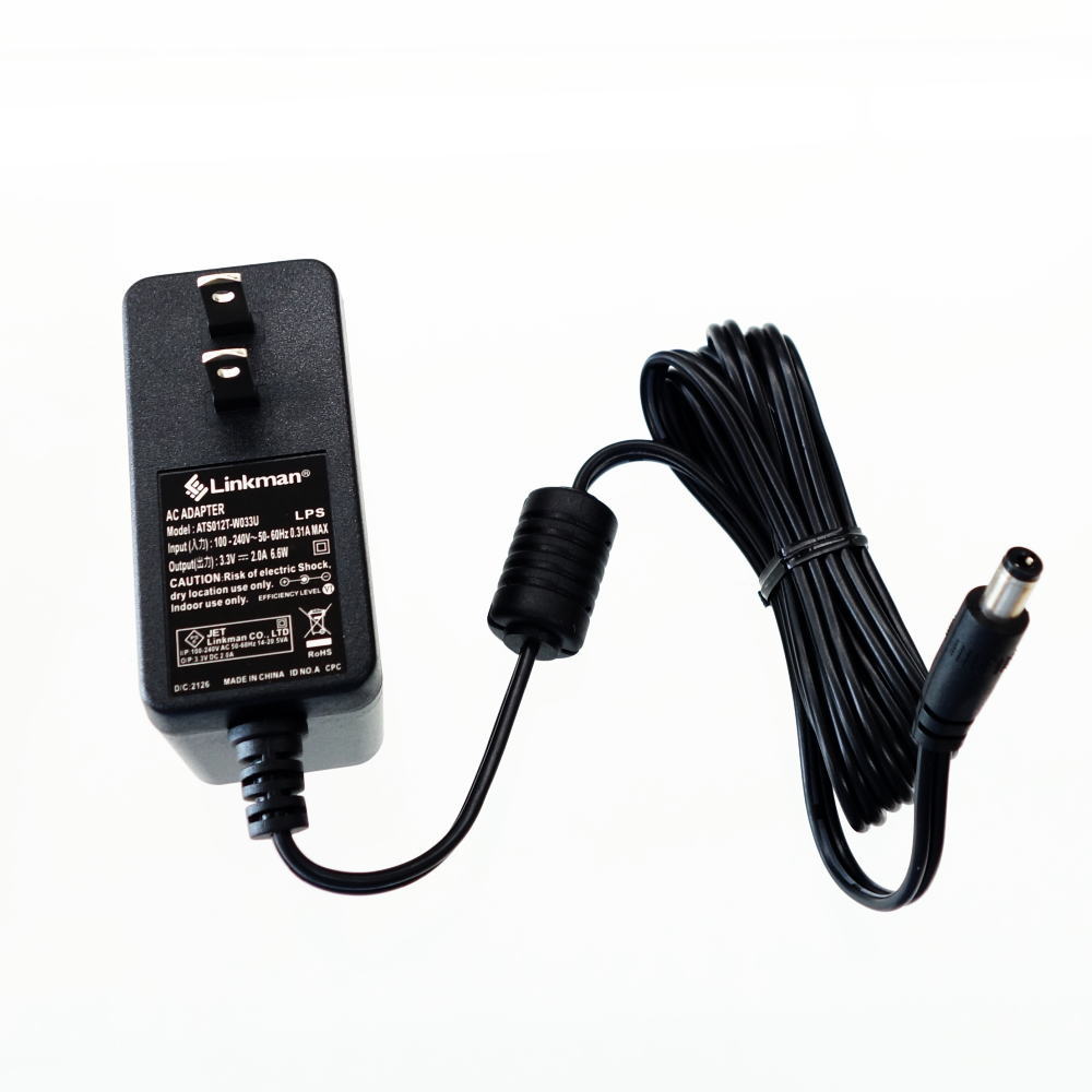 ACアダプター(3.3V/2A、2.1mmプラグ)【ATS012T-W033U】