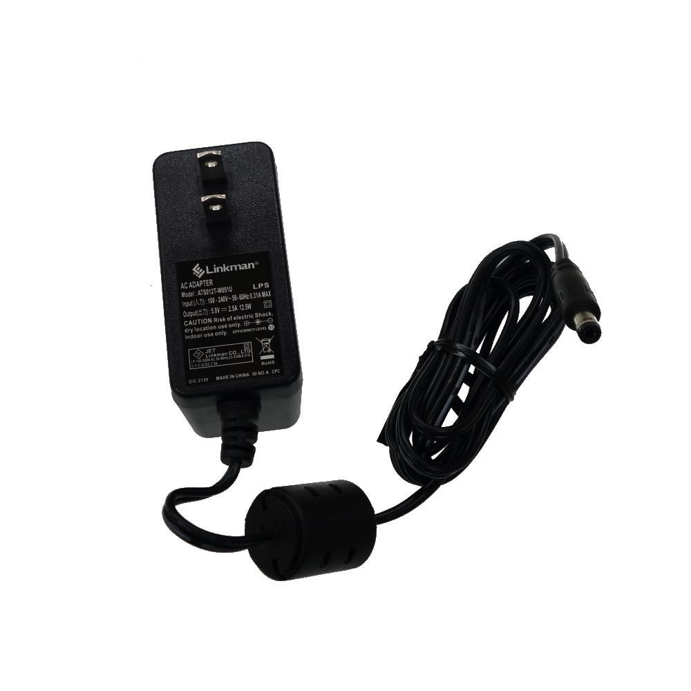 ACアダプター(5V/2.5A、2.1mmプラグ)【ATS012T-W051U】