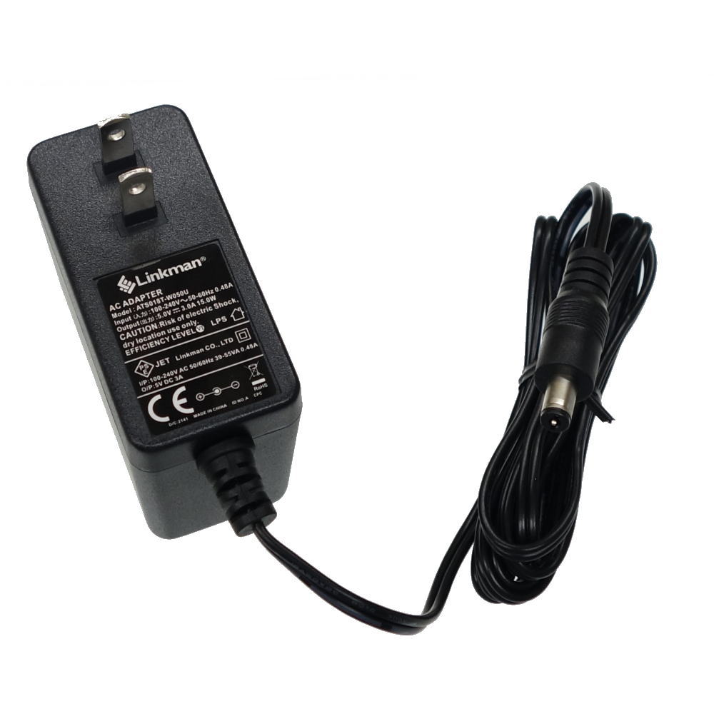 ACアダプター(5V、3.0A、2.1mmプラグ)【ATS018T-W050U】