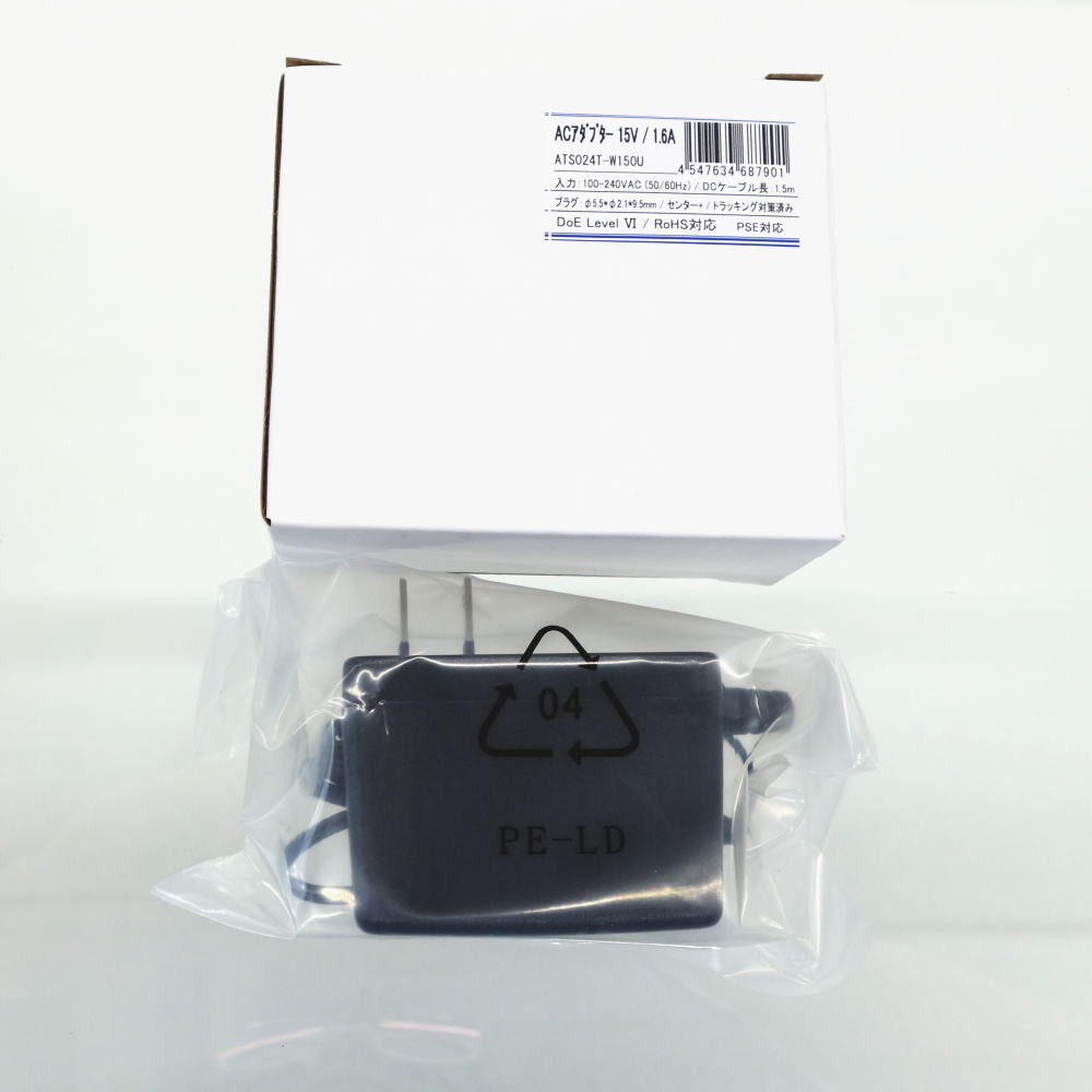 ACアダプター(15V/1.6A、2.1mmプラグ)【ATS024T-W150U】