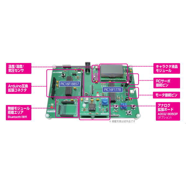 【在庫処分セール】IoT時代のマイコンC言語入門ボードPICoT(組み立て済み)【ADCQ1805P】