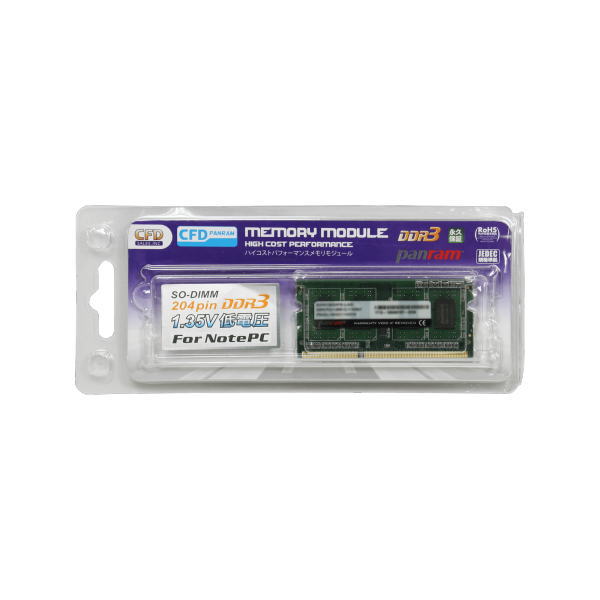 CFD Panram DDR3-1600 ノート用メモリ 204pin SO-DIMM 4GBx1(低電圧 ...