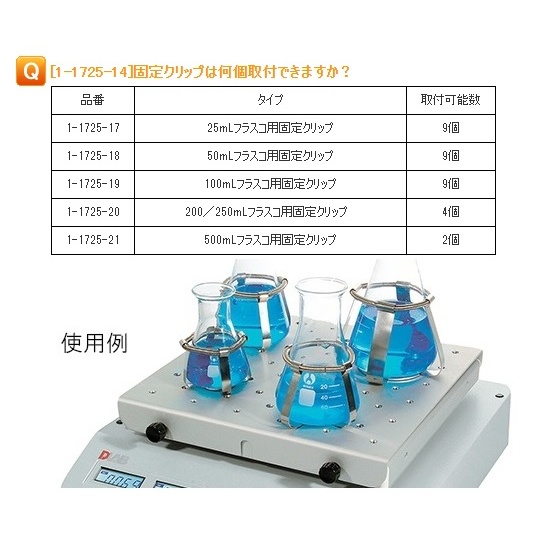 500mlフラスコ用固定クリップ【1-1725-21】