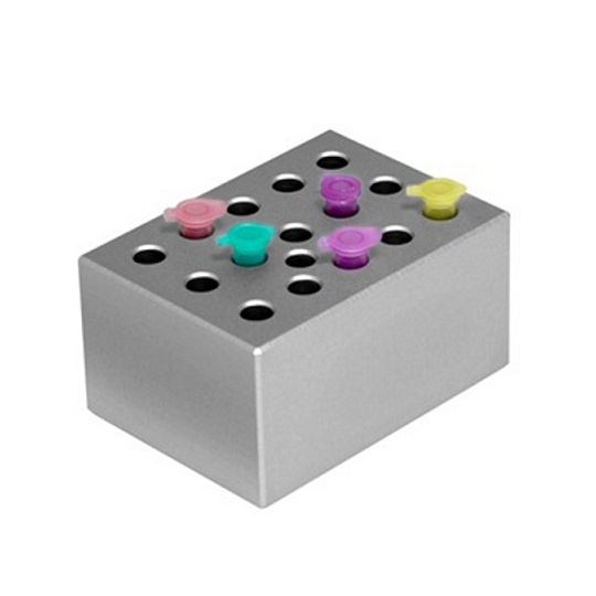 クールブロックバス(ビーズ・ウォーターバス兼用)用 ハーフブロック 1.5mL or 2.0mLチューブ 15本用【MC-B1.5H】