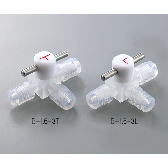ミニチュアCTFE3方コック(チューブ接続タイプ)【B-3-3L】