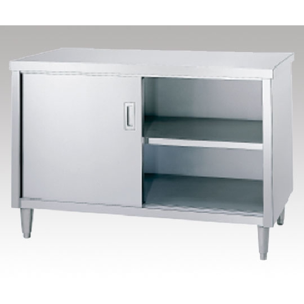 ステンレス作業台(片面扉)E-6045【3-4022-01】