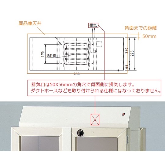 排気機能付薬品庫 ファンユニット【3-5318-11】