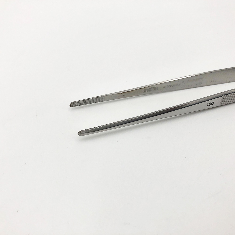 ステンレス製ピンセット 180mm【6-531-03】