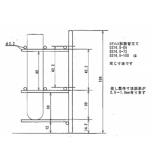 ステンレス製試験管立 SS16.5-72【SS16.5-72】