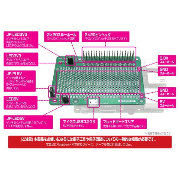 Raspberry Pi用ブレッドボード基板【ADRSBB】