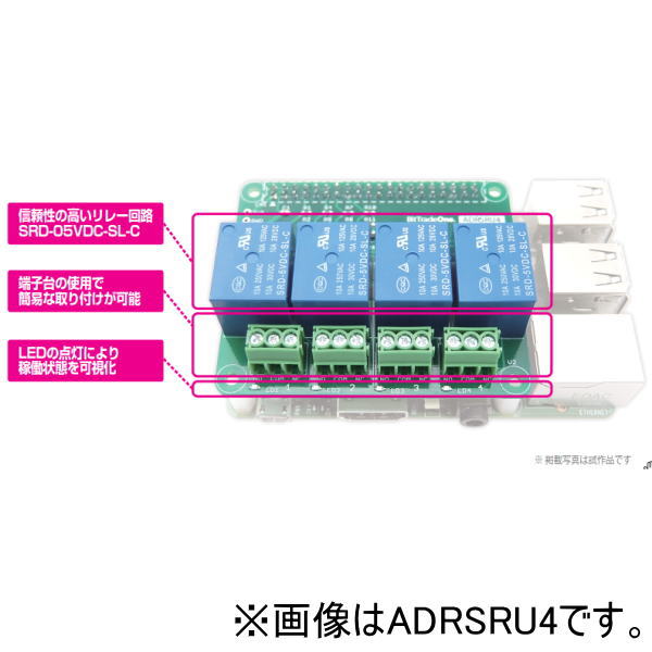 Raspberry Pi用リレー制御拡張基板(2回路)【ADRSRU2】