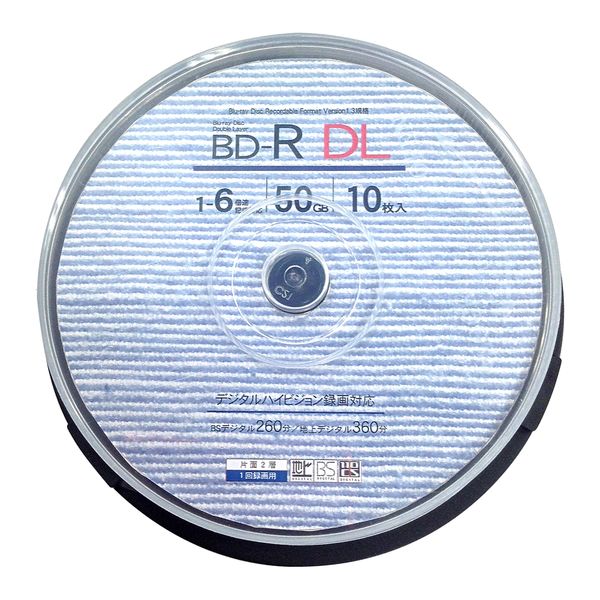 BD-R DLメディア 6倍速 10枚パック【GJBDL50-6X10PW】