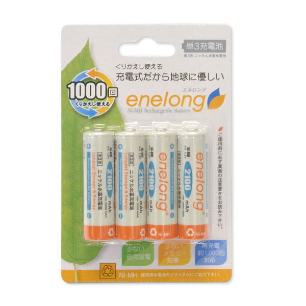 ニッケル水素電池 enelong 単3×4本パック EL21D3P4 日本トラストテクノロジー製｜電子部品・半導体通販のマルツ