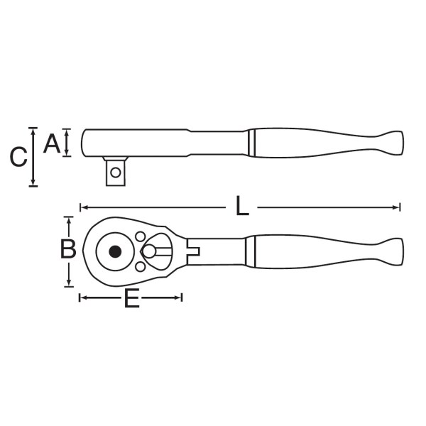 12531 3/8DR(42T)フレックススタビーラチェットハンドル【12531】