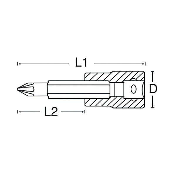 22801(#22401)3/8DR #1 プラスビットソケット【22801】