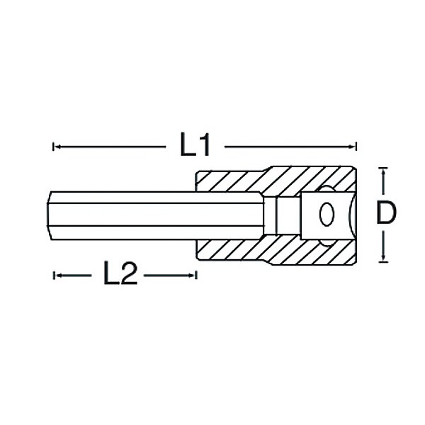 22882(#22612)3/8DR 2.5MM ヘックスビットソケット【22882】