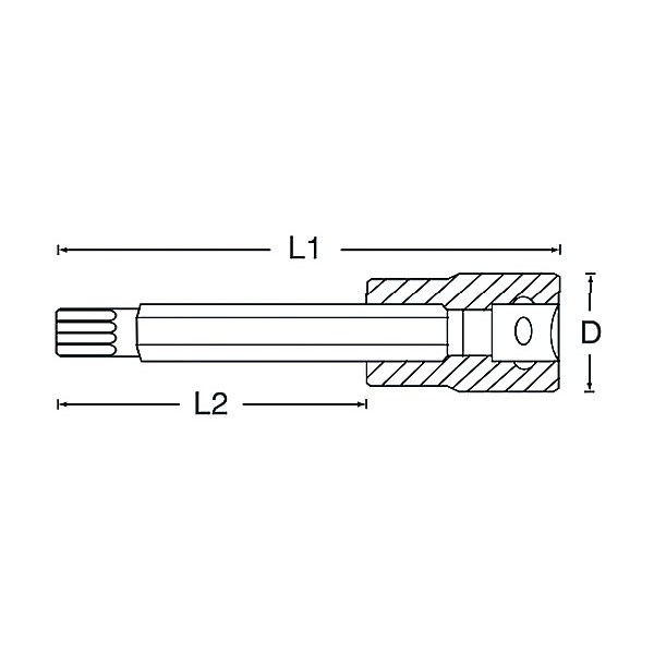 23963 1/2DR T25 ロングヘクスローブビットソケット【23963】