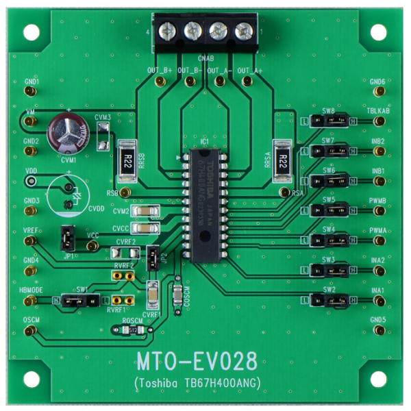 ブラシDCモータドライバIC(TB67H400ANG)評価基板【MTO-EV028(TB67H400ANG)】