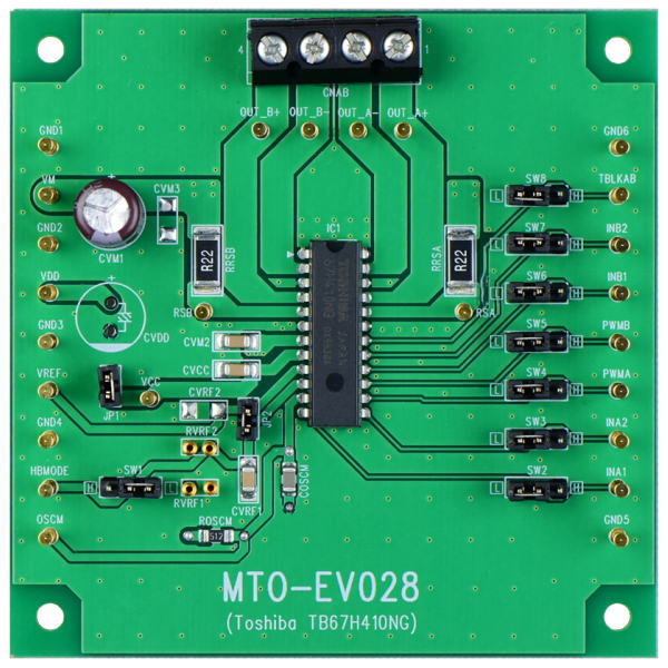 ブラシDCモータドライバIC(TB67H410NG)評価基板【MTO-EV028(TB67H410NG)】