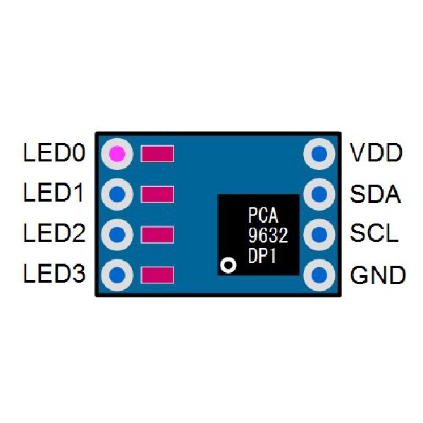 PCA9632DP1 I2C 4ch LEDドライバ基板【SSCI-023788】