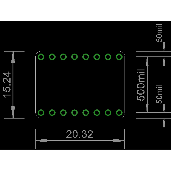 PCA9624PW 8ch I2C 電圧スイッチ型LEDコントローラ ピッチ変換済みモジュール【SSCI-023894】